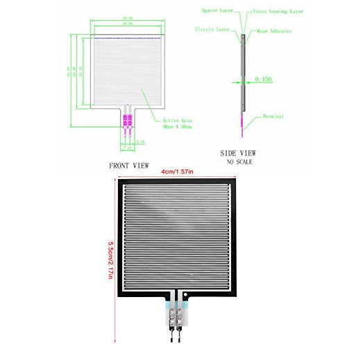 RP-S40-ST Thin Film Pressure Sensor, Hoge Precisie Force Sensor voor Intelligente High-End Stoel, Druk Inductie Bereik 20g-10kg 5