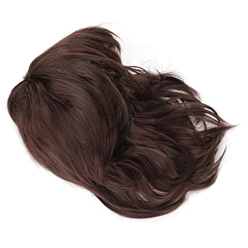 Mannen pruik, mannen cosplay pruik, korte bruine rechte ademend binnenste Mesh Zachte Fluffy Deformatie Resistant Mannelijke pruik 4