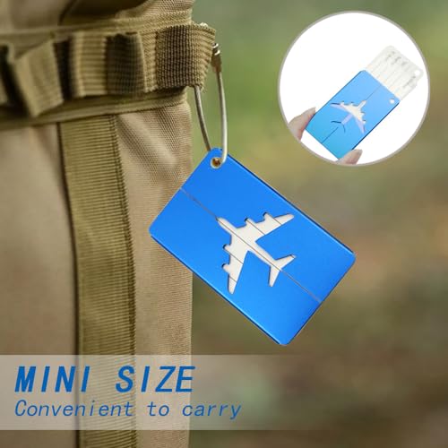 6 stuks Bagage Tag, Bagage Tags, Aluminium Bagage Tags met stalen lus en waterdichte naam ID-kaart, metalen bagage Tags voor koffers, rugzakken, Gecontroleerde Bagage, Reistas 5