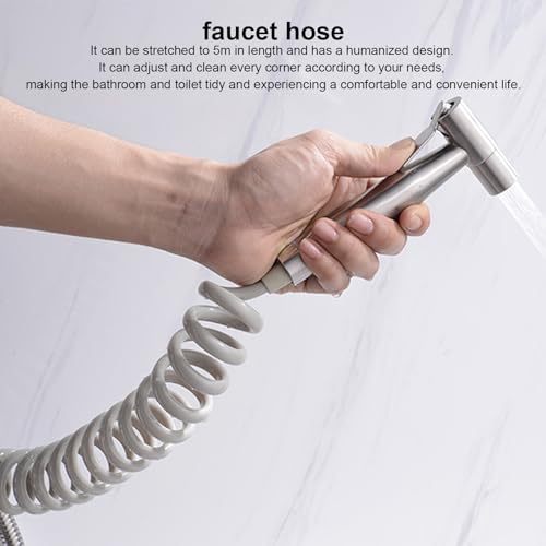 5 m Doucheslang, Telescopische doucheslang, Roestvrij stalen interface, Douchebroek, Geschikt voor handdouches, Toiletten, Badkuip Spray Guns, Basin Faucet Douches 4