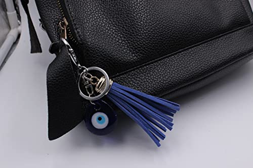 Turkse blauwe oog sleutelhanger Lucky Key, Turkse glazen amulet hanger Ring voor meisjes vrouwen sleutelhanger Decor Kerstcadeau