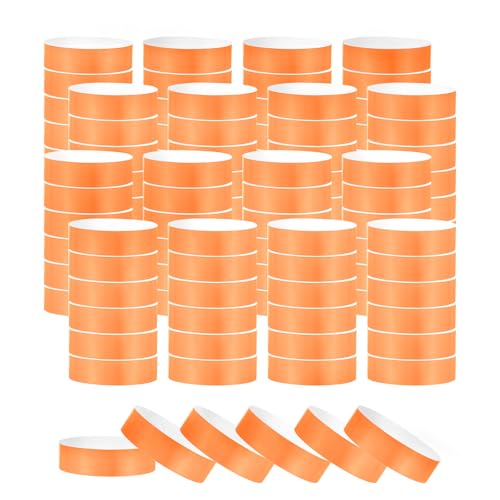 Event Paper Polsbandjes, 1200 stuks Neon Party Polsbandjes, Gekleurd Waterdicht Concert Identificatie Polsbandjes Handbandjes voor Bar Access Fluorescerend Oranje