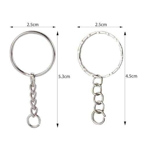 20 stuks sleutelhanger Sleutelhanger instellen Ringen met kettingmetaal Key Chain Metal Splices Keychain Hoepels met ketting voor DIY Craft Tassels Hars Sleutels