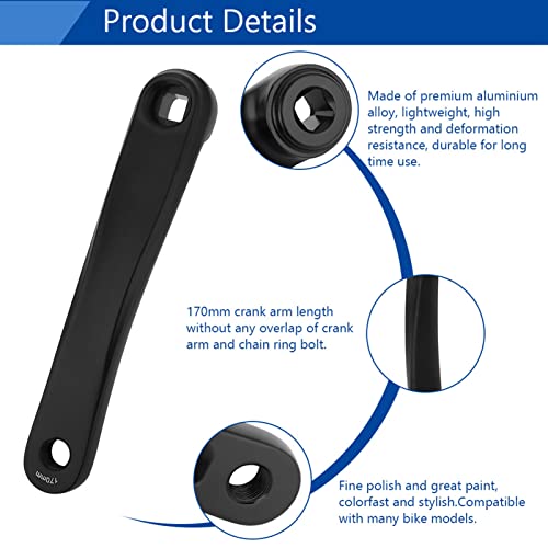 170 mm fietskruk arm, fietskruk set, fietskruk arm, reserve fiets pedaal arm voor stadsfiets, vouwfiets, MTB, e-bike, racefiets 5