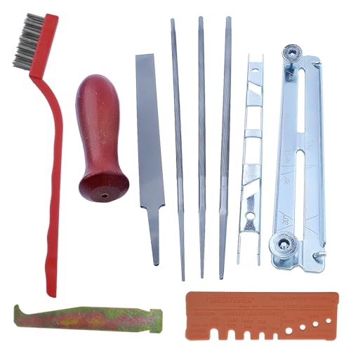 Universal Sharpening Set, Sharpener Set voor Draagbare kettingzaag, Verscherping Set, Kettingzaag met gereedschapszak + metalen borstel, kettingslijper + ijzeren haak 3