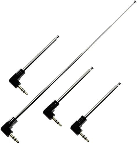 Telescopische FM Antenna (4 Pack) 3.5mm Connector Compatibel met mobiele mobiele telefoon FM Radio Muzieksysteem binnen Radio Bluetooth Stereo Ontvanger AV Audio Vedio Home Theater