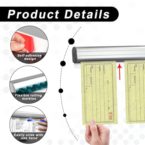 30cm Bonrail,Bonbar Gastronomie,Bonhalter Gastronomie, Zelfklevende Aluminium Bestelhouder,Clamp List Note Holder,Gastronomie Ontvangsthouder, Voor Bestellingen houden,Bar,Office,Kitchen Ticket,Bestel 3