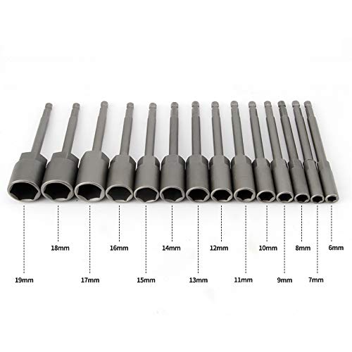 1Pcs Nut Driver Socket 80MM Lengte 1/4" Hex Shank Bit Socket Nut Setter voor boren, Nut Driver en Impact Socket Adapter(8mm) 3