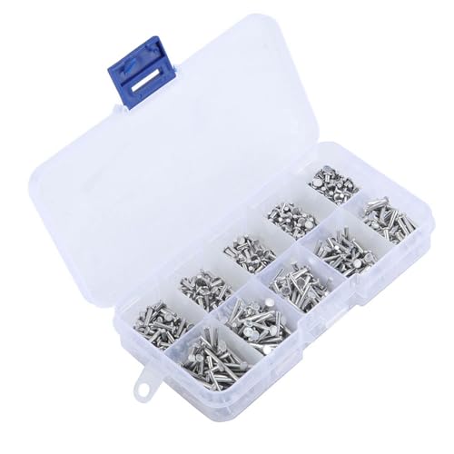 Solid Flat Head Rivets, 500 stuks Aluminium Flat Head Solid Rivets met Rivet Box M2 3mm-18mm Lengte Solid Rivets