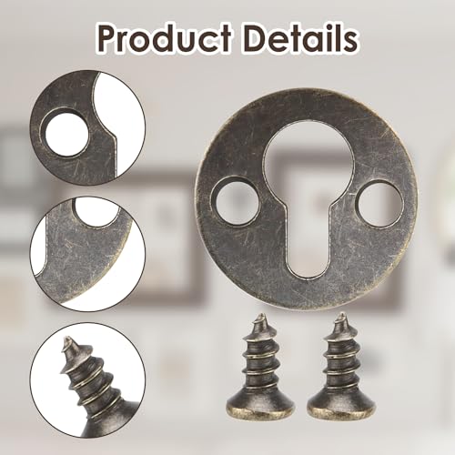 50 stuks sleutelgat Hangers, Haak haken met 100 schroeven, metalen rek met dubbele gat in Vintage voor opknoping foto, fotolijst, spiegel 3