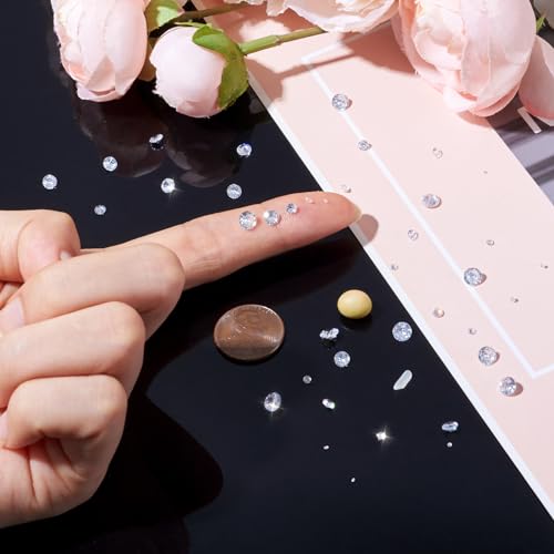 50 st Crystal Cubic Zirconia Cabochons Clear Facet Diamonds Cabochons Embellishment Loose CZ Rhinestone 5 Grootte kristal diamant Bulk voor DIY Nagel decoratie kunst oorbellen, Glas 5