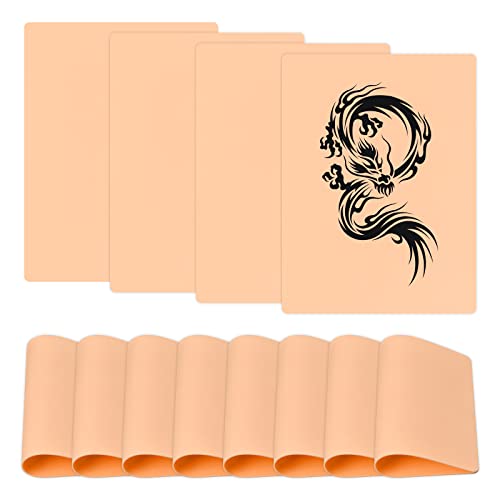12 stuks Tattoo Oefenhuid, Tattoo Oefenhuid zonder Motif Dubbelzijdige kunstmatige huid, 19 cm x 14 cm, Siliconen wenkbrauw Oefenhuid, Blanco Tattoo, Nephuid voor beginners en ervaren