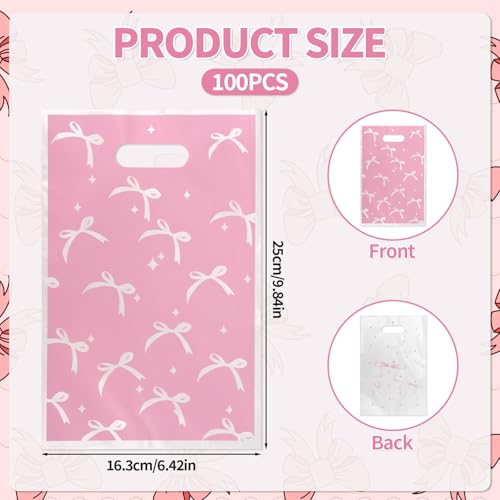 100 st. Roze Bowknot Party Cadeautassen, leuke roze favorieten Cadeautassen leuke verjaardag decoraties Zoete bruiloft decoraties voor kinderen meisjes en vrouwen