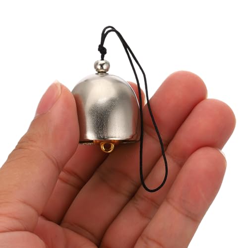 3 stuks Wind Chime Hangklokken Temple Clocks Retro buiten hangen metalen Chinese wind Chime ronde voor Outdoor Garden Camping, Zilver Zwart 4