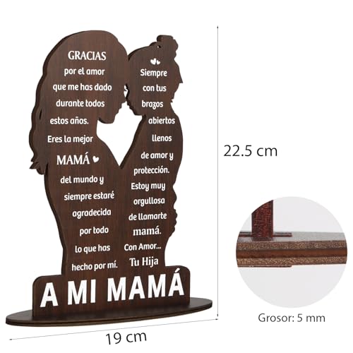 Cadeau voor Moederdag, Spaanse houten tafel, 23 x 15,5 cm