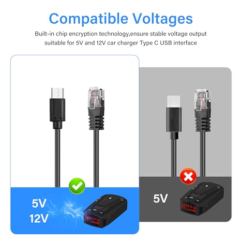 USB-C Plug naar RJ11 Plug Cable, Power Cable voor Radar Detector, Vervangingskabel voor Radar Detector, 5V tot 12V, Amplification Adapter Kabel - 15 m 4