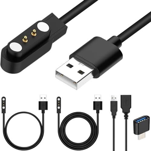 Oplader voor YAMAY SW021/for Willful SW023/SW025/ID216/ID205L/ID205S/for Umidigi Uwatch 3/Uwatch GT, USB Charging Cable Magnetic Charger, Smartwatch Cable, Pack of 2