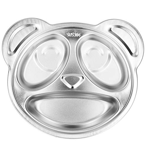 Kinderen Tafelgerei, 304 Stainless Steel Panda-Shaped Kinderen Eten Plate Tafelgerei Multifunctioneel Eten Verdeeld Plate voor thuis kleuterschool