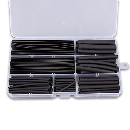 150 st. Heat Shrinking Tube RC Draad Kabel Sleeving Wrap 2:1 Krimpen Verhouding zwart