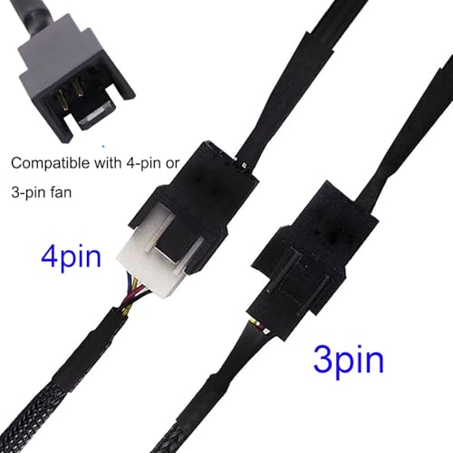 3 Pack 4 Pin PWM USB-kabel, 4 Pin USB Ventilator Kabel met Schakel aan, Splitter 1-Way 2-Way USB naar PWM 5V Ventilator, Power Cable Fan PC USB (40cm) 5
