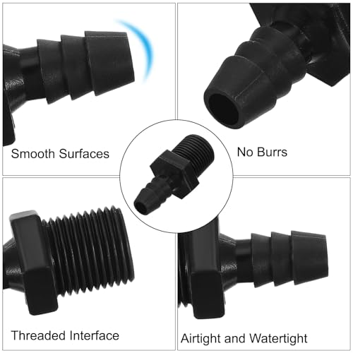 3/16" Barb x 3/8" NPT Male Connector, 10 st Plastic slang Barb passen industriële slang Barb aan Pijp Fitting Aansluiten, Pijp Fitting Adapter voor waterlucht brandstof 3