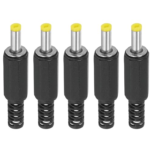 4 x 1,7 mm gelijkstroom Man Plug voeding eindigt, 5 st DIY DC Barrel Connector vervanging, geel