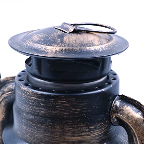 30cm Vintage Storm Lantaarn Lichten Olielamp Burning Lantaarn Retro Kerosene Lampen Klassieke Olielamp Tafel Lantaarns voor thuis, Tuin, Camping Citronella - Brons 4