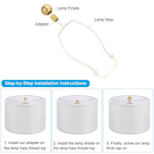 17.5mm Messing bollen lamp einde stukken met pijp pijp Set 4 Set Lampschade decoratie cap noten voor meubels verlichting 5