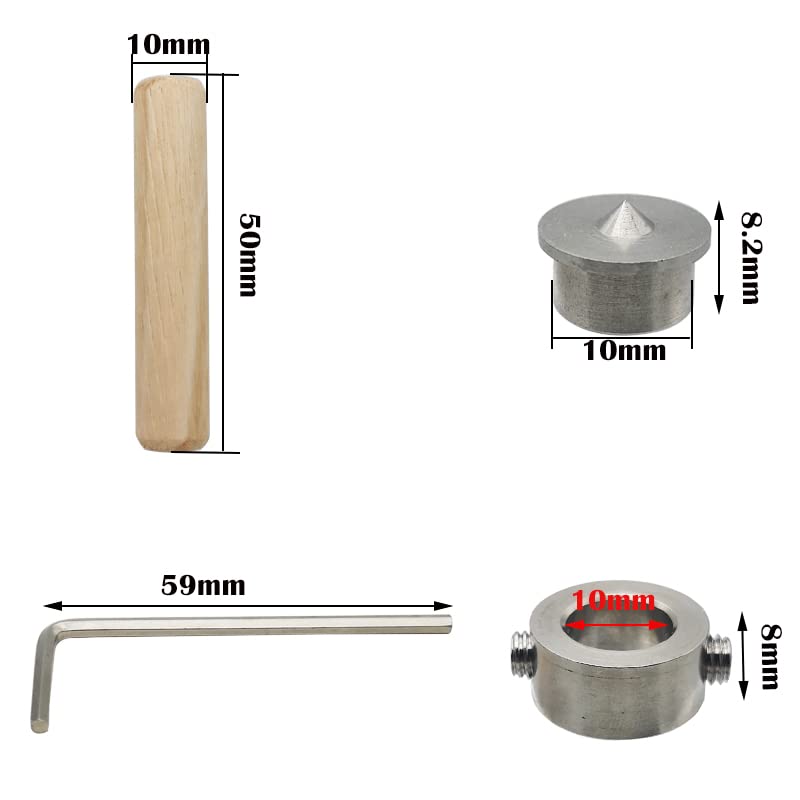 Houten Dowel Dowel Set, 10mm Dowel Set, 63 stuks Houten Dowel Pennen, 2 stuks Dowel Pen Center en 1 stuks Drill Diepte Stop, met Allen Key voor Grooved, Craft, DIY, Carpentry