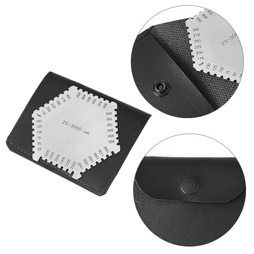 Hoge precisie zeskant roestvrij staal natte film kam 25-3000um diktemeter met zwarte beschermende behuizing 3