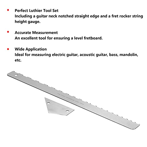 Guitar Neck Heeral, Makkelijk gebruik Roestvrij staal Fret Rocker String hoogtemeter Nauwkeurig Portable voor onderhoud 3