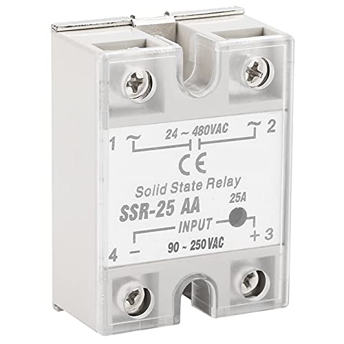 Relo allo stato solido, SSR-25 AA 25A Relè a stato solido Modulo (SSR Ingresso CA-CA 90-250 V CA Uscita 24-480 V CA)