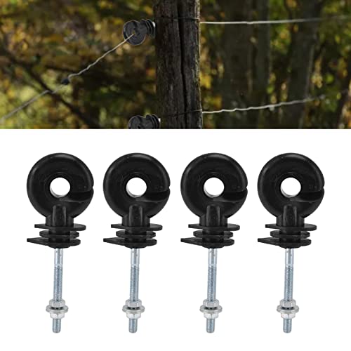 Elektrische Fence-isolator, Zwart, Schroef-aan Ring-insulator, Elektrische Fence-isolator, Weerbestendig, Elektrische Fence-vervanging M5, Pak van 100