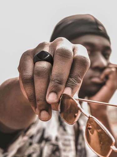 Juwelier Signet ring, zeshoekige, roestvrij stalen vingerring, Metaal, Metaal