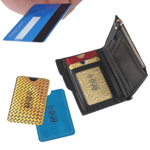 9 Pack RFID-blokkades, 9 kleuren RFID-blokkering, creditcardcase, RFID Kaarthouder Portemonnee Identiteitsdiefstal bescherming Preventie voor vrouwen en, Multicolour, Minimalistisch met gekleurde 4