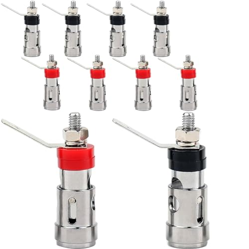 Verpakking van 10 speakerterminalconnectoren Banana Plug Audio Speaker Terminal Banana Jack. Panel Mount Speaker Terminal Push Spring Binding Post Type