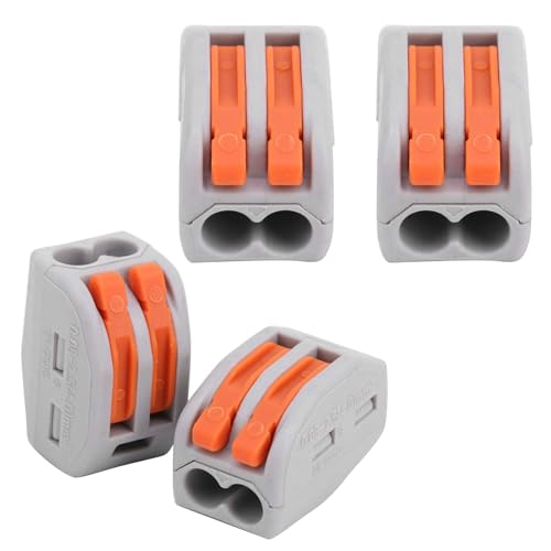 Pak van 100 Push Wire Cabling Plugs, Quick Connect Terminal Blocks, Professionele Accessoires voor Parallelle Devices (PCT-212)