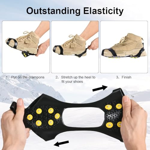 Klimmen Strijkijzer Non-Slip Schoen Klauw met roestvrij staal Spikes voor wandelen sneeuw ijs Winter Outdoor trekking 4