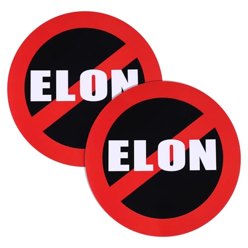 2 st. Anti Elon Bumper Sticker, 15cm Protest Elon Car Stickers Waterdichte Bumper Sticker voor auto laptop venster decoraties (rond)