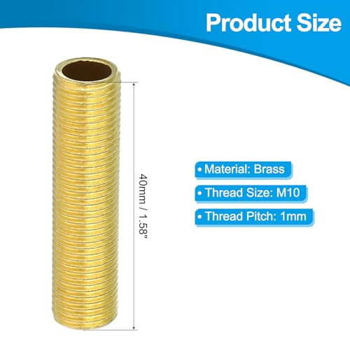 M10 Fijne Thread Lamp Pijp, 5 Pack 40mm Thread Hollow Tube Adapter Messing Koppelende Connector Pijp passen