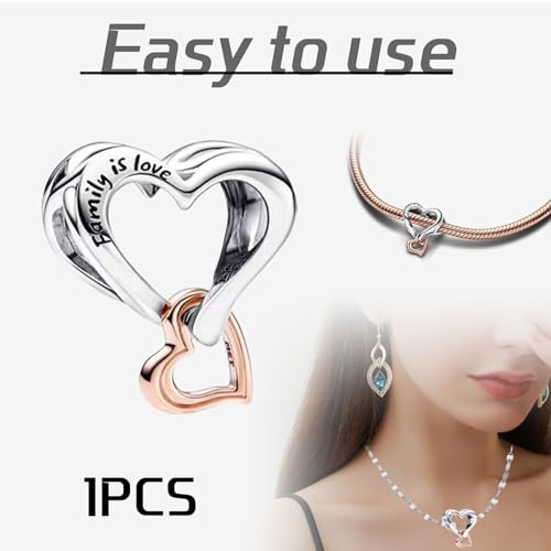 1 stuk charmes hart armband charmes & kralen voor vrouwen, modemomenten charmes compatibiliteit, hartbanden charme hanger voor Valentijnsdag, elke gelegenheid, zoals Kerstmis, Moederdag