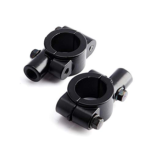 2Scs Universal Fit 10mm Handlebar Mirror Mount Clamps Zwart Aluminium 7/8" Motorklem voor Motorfiets Dirt Bike ATV Motorclip 4