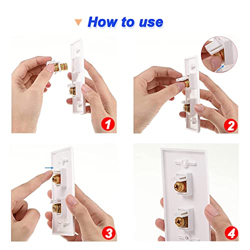 Banana Plug Keystone Jack Insert, Audio Speaker Keystone Jack voor Pole Clamp, met Lege Keystone Connectors, Schroevendraaier (Pack of 9) 4