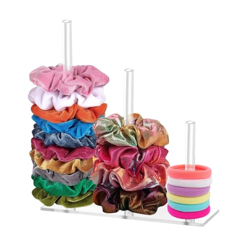 3 Lagen Acryl Scrunchie houder, Transparant Weergave, Hairband Weergave houder, sieraden Stand, Hair Tie Organizer sieraden Stand Meisjes voor Headband Claw Clip Armbanden