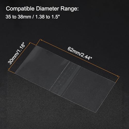 62 x 30 mm PVC Geperforeerde krimpklemmen, Verpakking van 500 krimpfolie voor flessen, glazen, blikken, dozen, Geschikt voor 3,38 tot 1,5 inch diameter caps, transparant 3