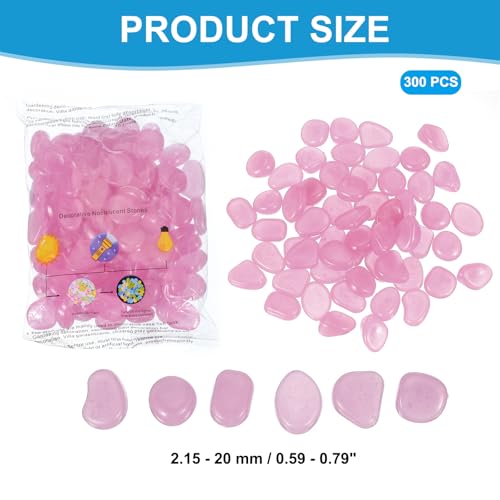 Lichtgevende stenen, 300 st Luminous Rocks voor Binnen Fish Basin Tuin Binnenplaats Landschap Cadeaus voor Vrienden, Licht Paars