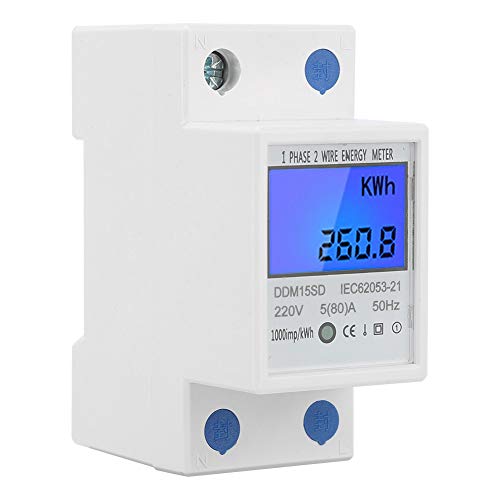 Elektrische digitale meter Home Energiemeter Single Fase Din Rail Type Energie Meter Kwh LCD Digital Kilowatt Hour Backlight