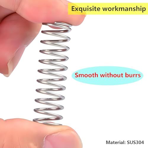 10 stuks Mini roestvrij stalen veren, metalen veren voor vervanging en reparatie, 1 x 5 x 40 mm compressieveren, mechanische compressieveren 5