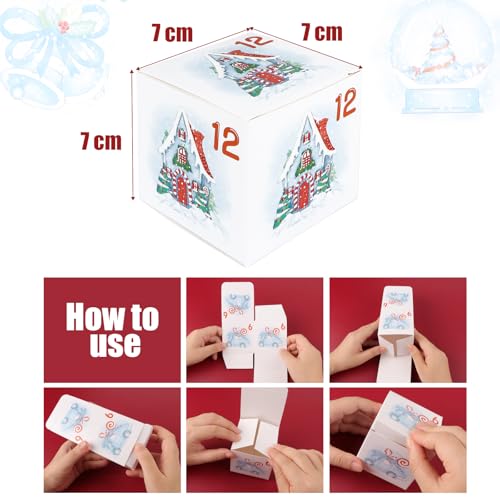Verpakking van 24 Kerstmis Advent Kalender Cadeaudozen Candy Boxes Kerstmis met 1-24 nummers Decoratie Party Kerstmis