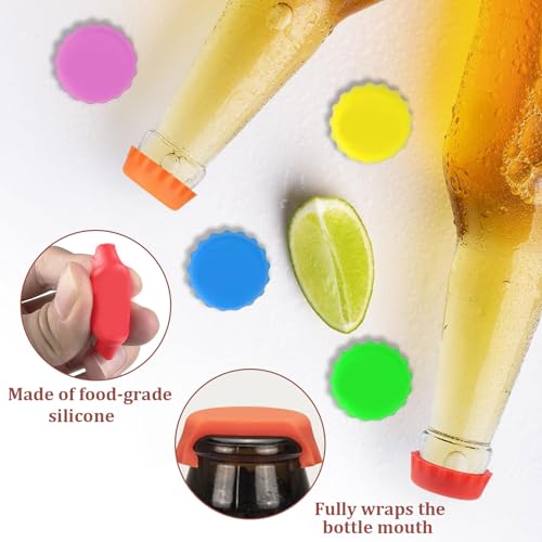 Siliconen flessendopjes, 12 st Siliconen flessendopjes, Bierflesjes, Bierflesje Caps, Herbruikbare flesdeksels voor biersap, glazen flessen, 6 kleuren, 3cm 3